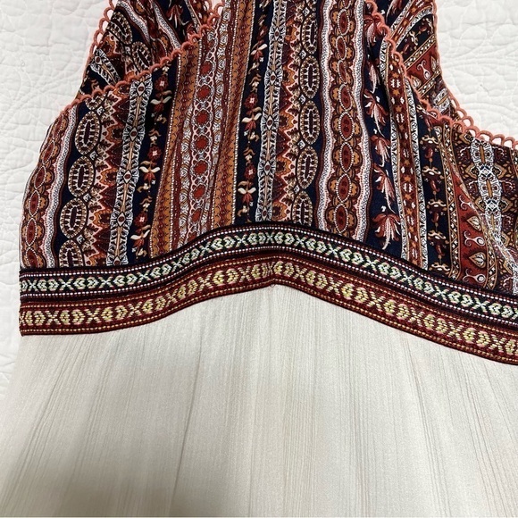 I FLOWING Bohemian Embroidered Peasant Dress, Size Medium - Picture 9 of 16
